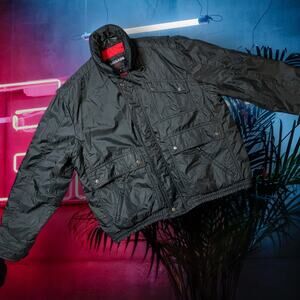 Mirage Quilted Insulated Jacket Men’s XL Black Red Lined Zip Winter Coat M06